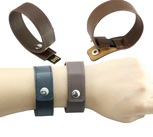 Fashion bracelet leather usb flash drive , 32GB real capacity memory stick